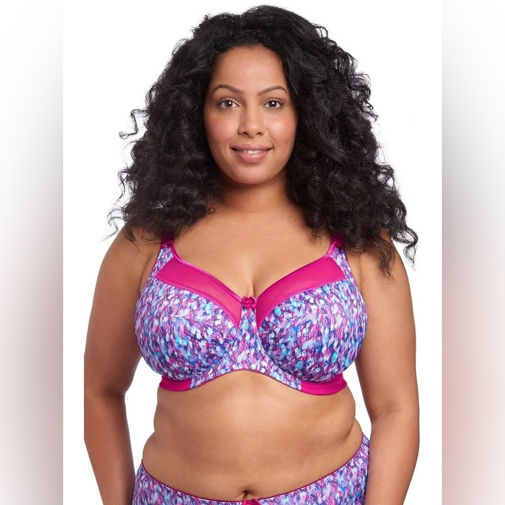 Goddess Kayla Underwire Full Cup Side Support Pink and Purple Bra Size 34I
